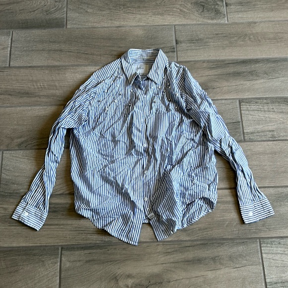 Rails stripe button front shirt with pearls - Picture 1 of 5